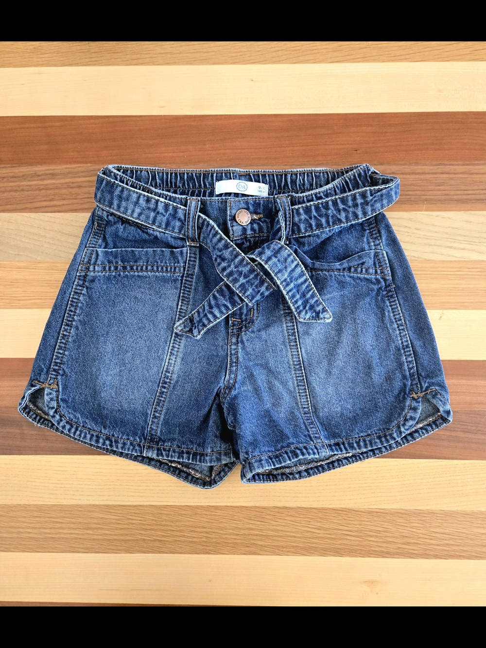 C&A Girls' Denim Tie-Belt Shorts - Blue Size 9-10